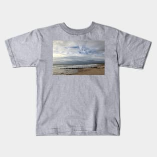 Deserted Northumbrian beach in August Kids T-Shirt